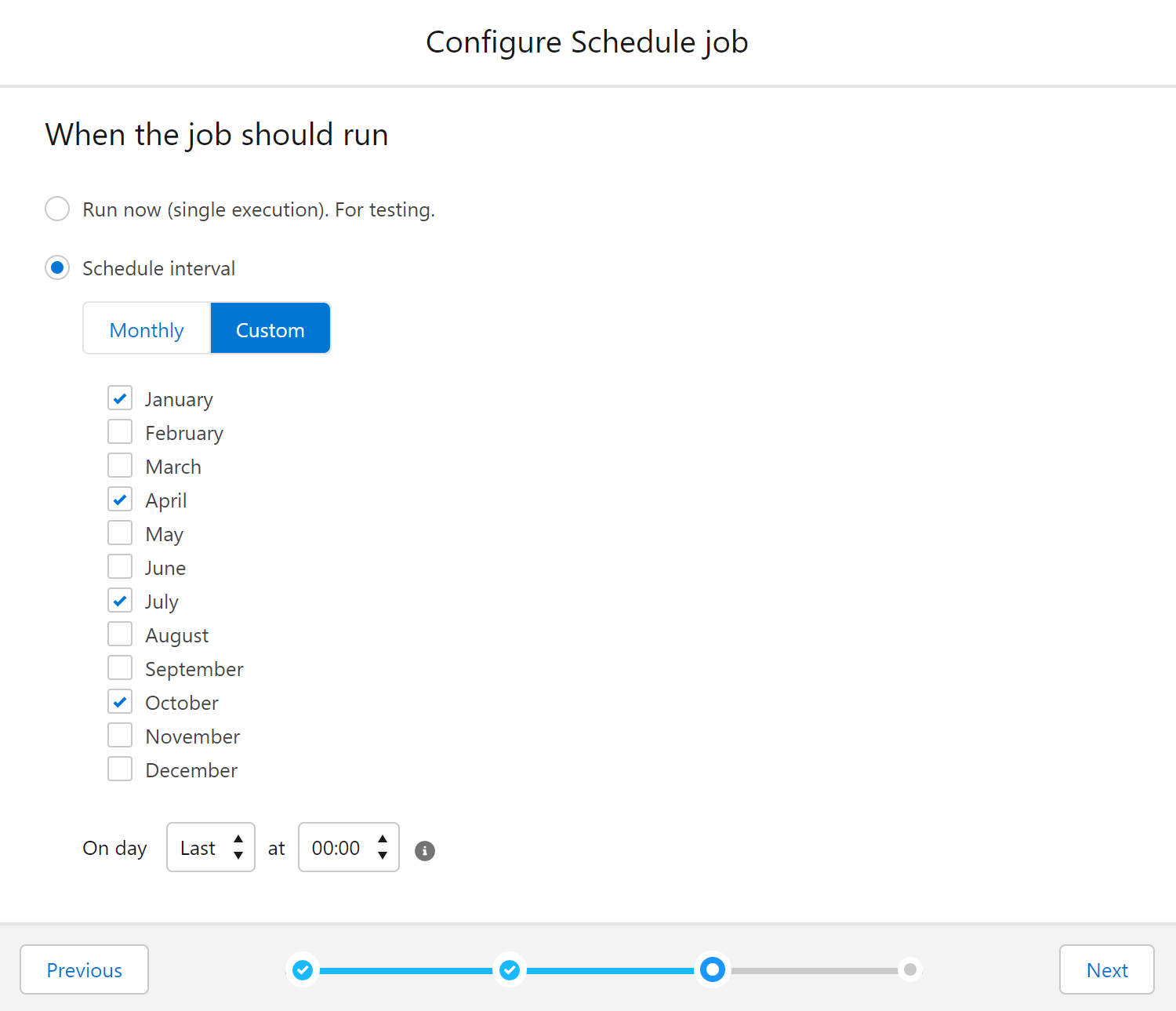 Configure schedule job interval